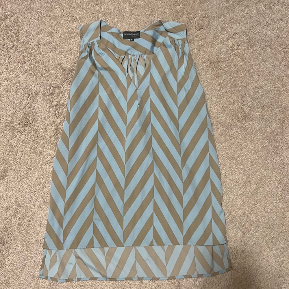 Blue and Beige Top size Large